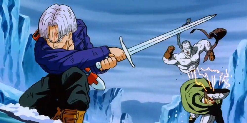 Future Trunks holding a sword in Dragon Ball