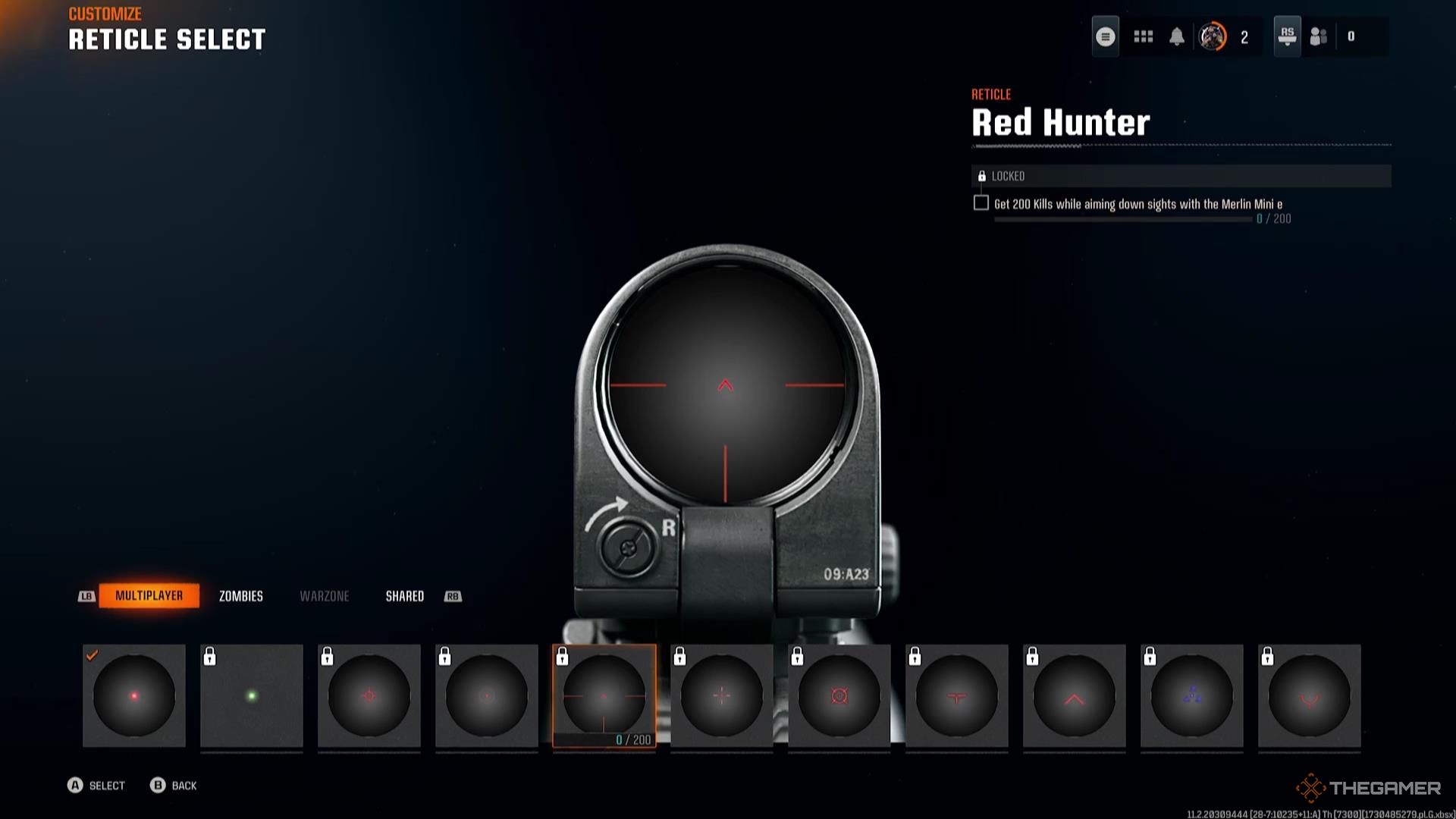 The Red Hunter reticle in Call of Duty: Black Ops 6.