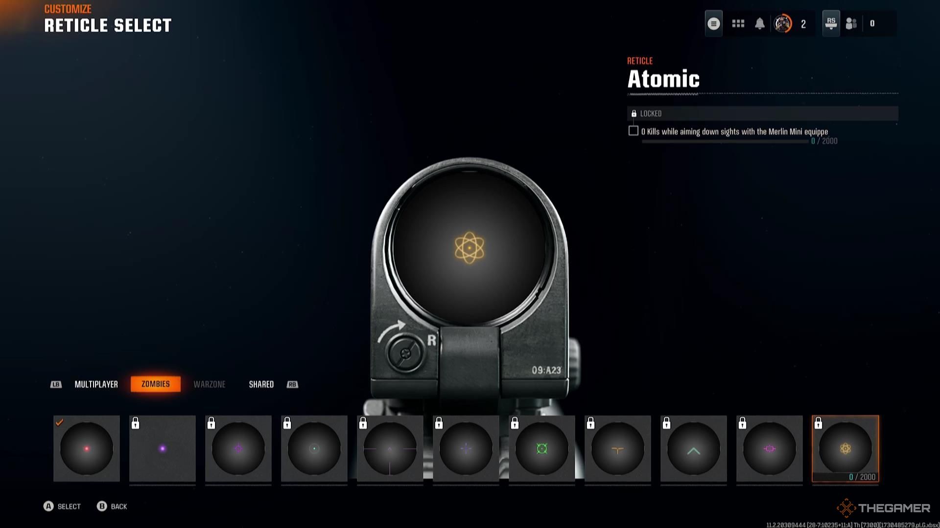 The Atomic reticle in Call of Duty: Black Ops 6.