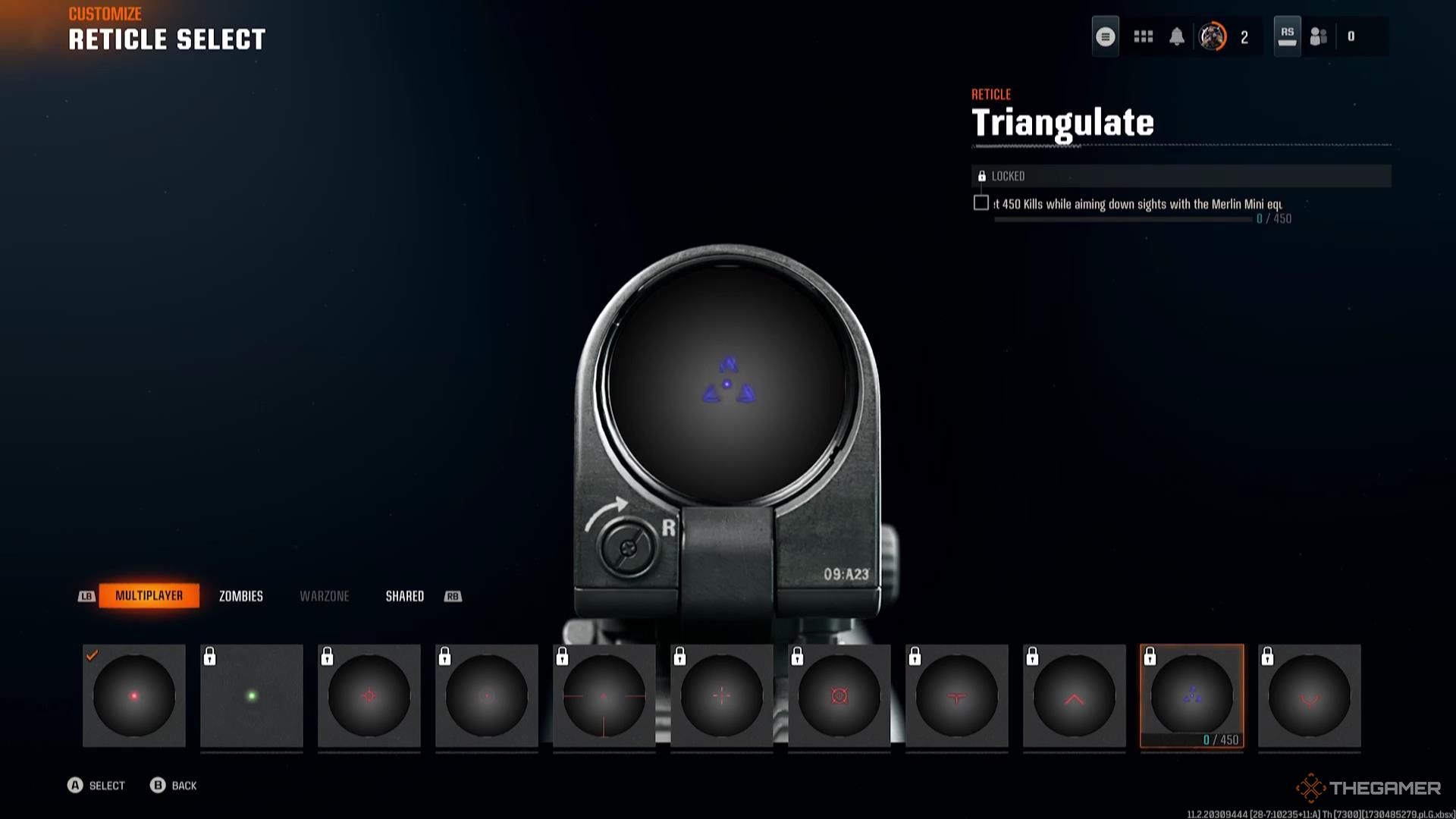 The Triangulate reticle in Call of Duty: Black Ops 6.