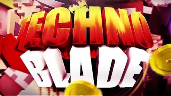 The word Technoblade in big bold letters, advertising the youtube channel of one of the best Minecraft YouTubers.