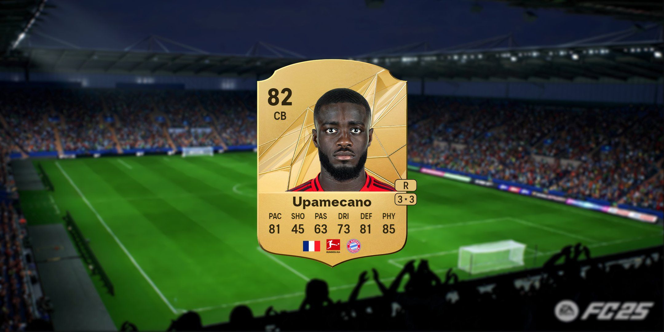 Dayot Upamecano's card in EA Sports FC 25.