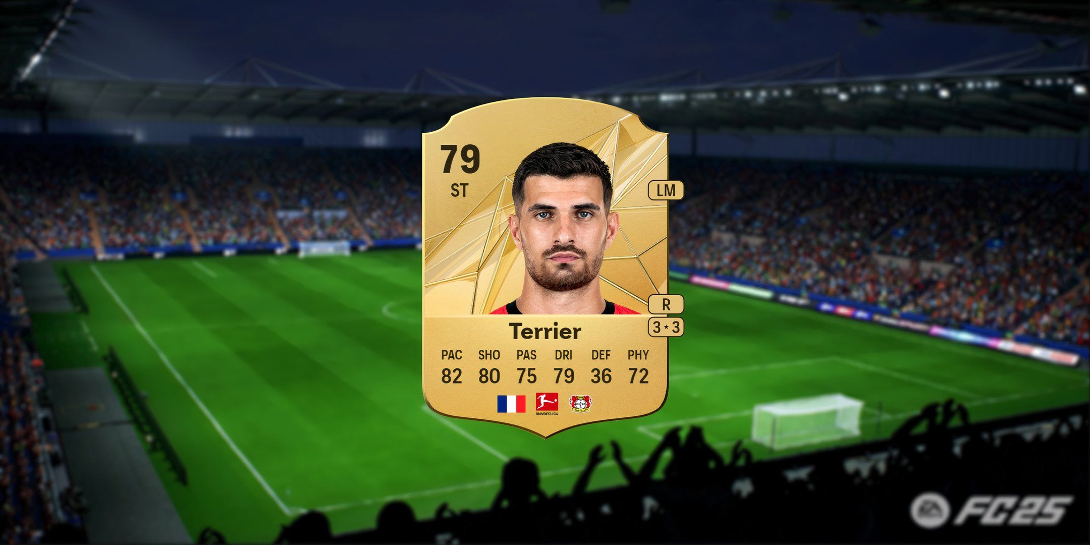 Martin Terrier's card in EA Sports FC 25.