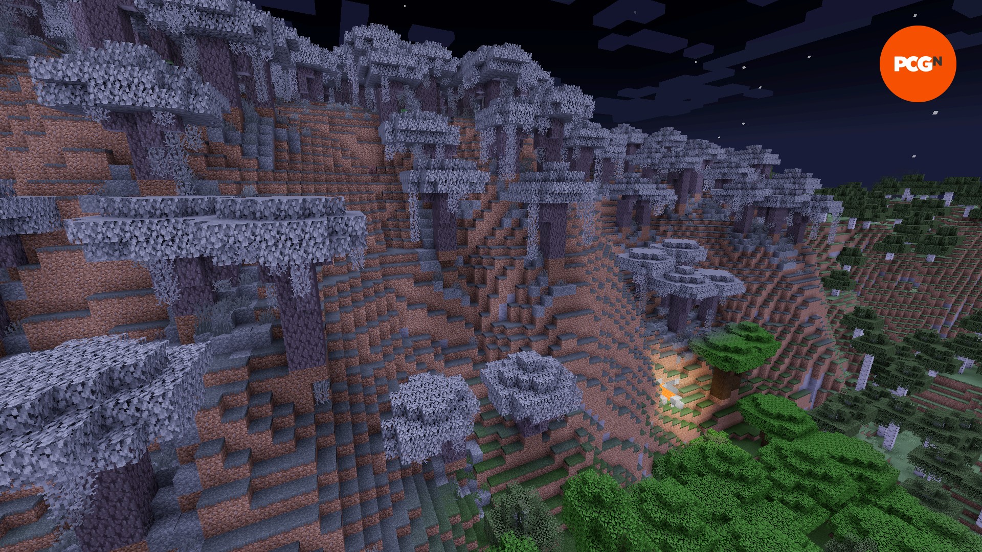 A large Pale Garden biome in one of the best Minecraft seeds.