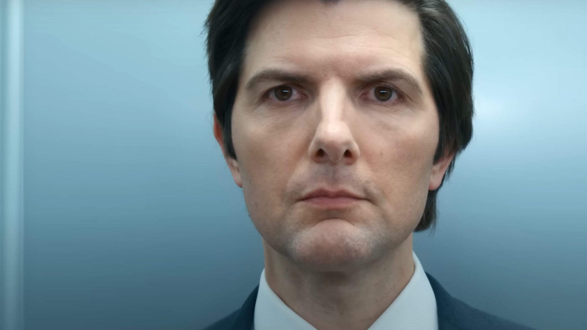 Adam Scott as Mark Scout in the best Apple TV Plus show, Severance.