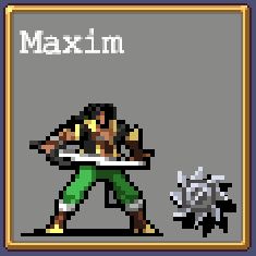 Maxim Kischine 8-bit icon in Vampire Survivors.