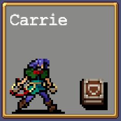 Carrie Fernandez 8-bit portrait in Vampire Survivors.