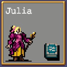 Julia Laforeze 8-bit icon in Vampire Survivors.