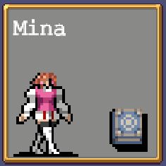 Mina Hakuba 8-bit icon in Vampire Survivors.