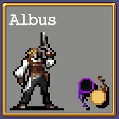 Albus 8-bit icon in Vampire Survivors.