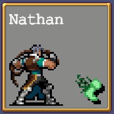 Nathan Graves 8-bit icon in Vampire Survivors.