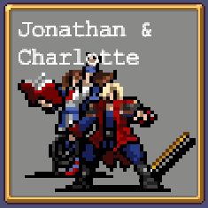 Jonathan/Charlotte 8-bit icon in Vampire Survivors.