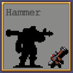 Hammer shaded icon in Vampire Survivors.