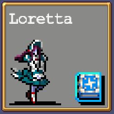 Loretta Lecarde 8-bit icon in Vampire Survivors.