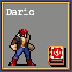 Dario Bossi 8-bit icon in Vampire Survivors.