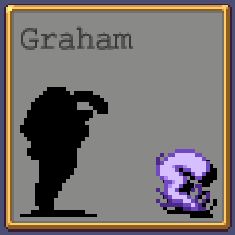 Graham Jones shaded icon in Vampire Survivors.