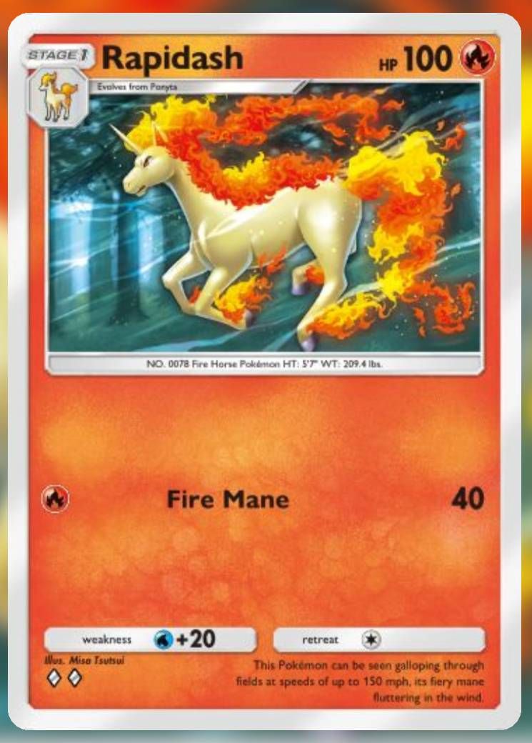 The Rapidash card, from Genetic Apex.