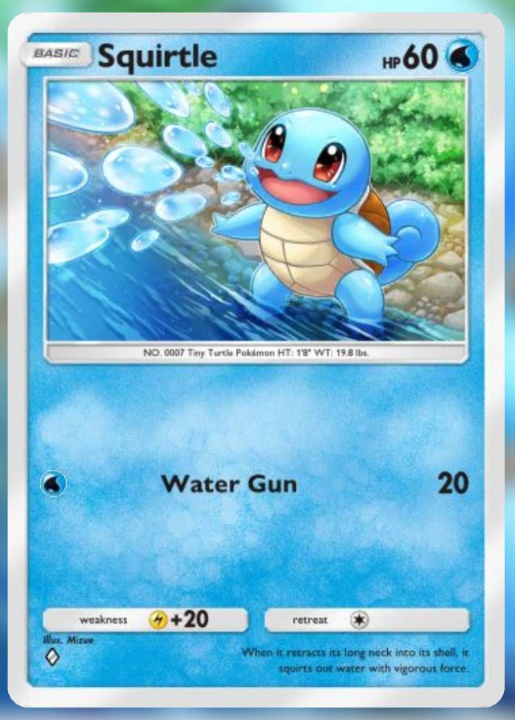 The Squirtle card, from Genetic Apex.