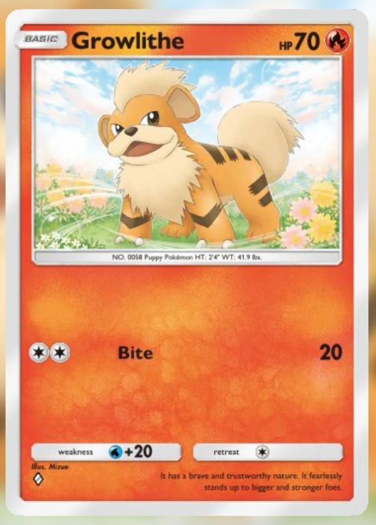 The Growlithe card from Genetic Apex.