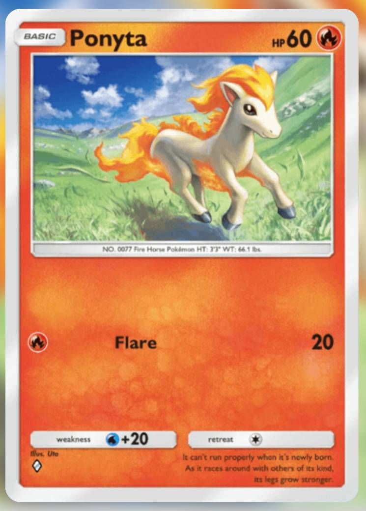 The Ponyta card, from Genetic Apex.