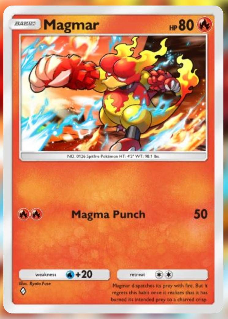 The Magmar card, from Genetic Apex.