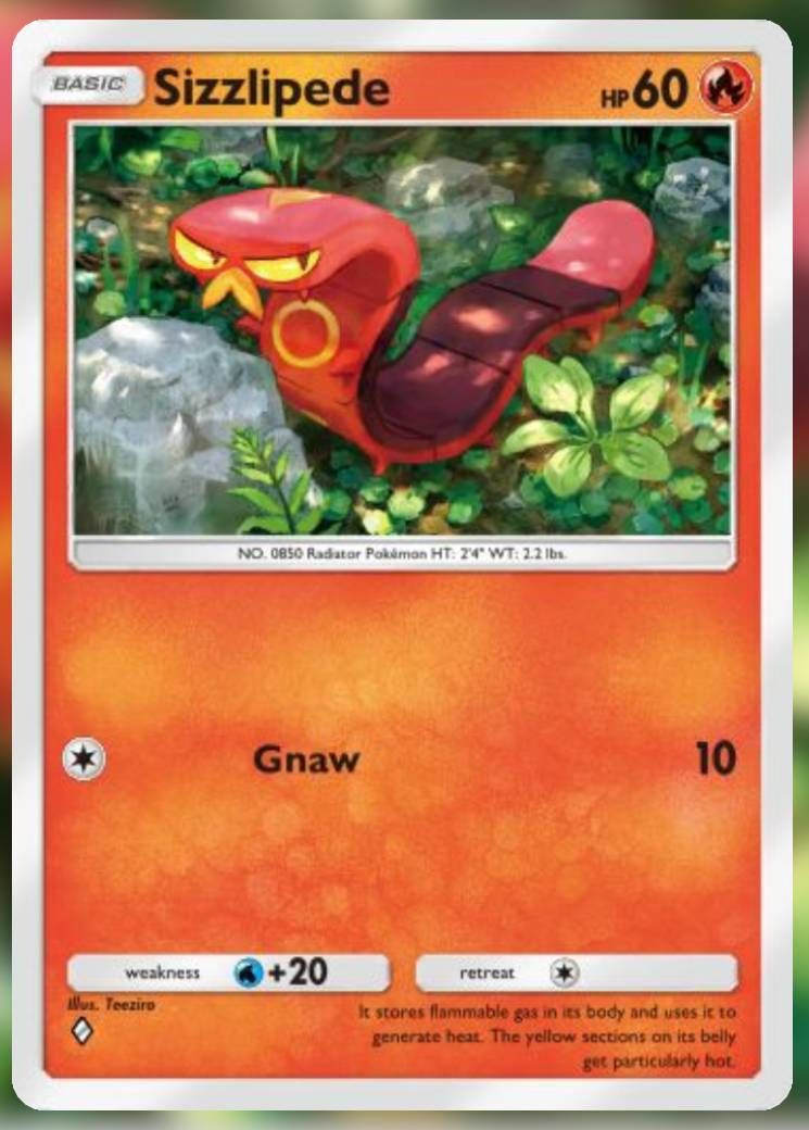 The Sizzlipede card, from Genetic Apex.