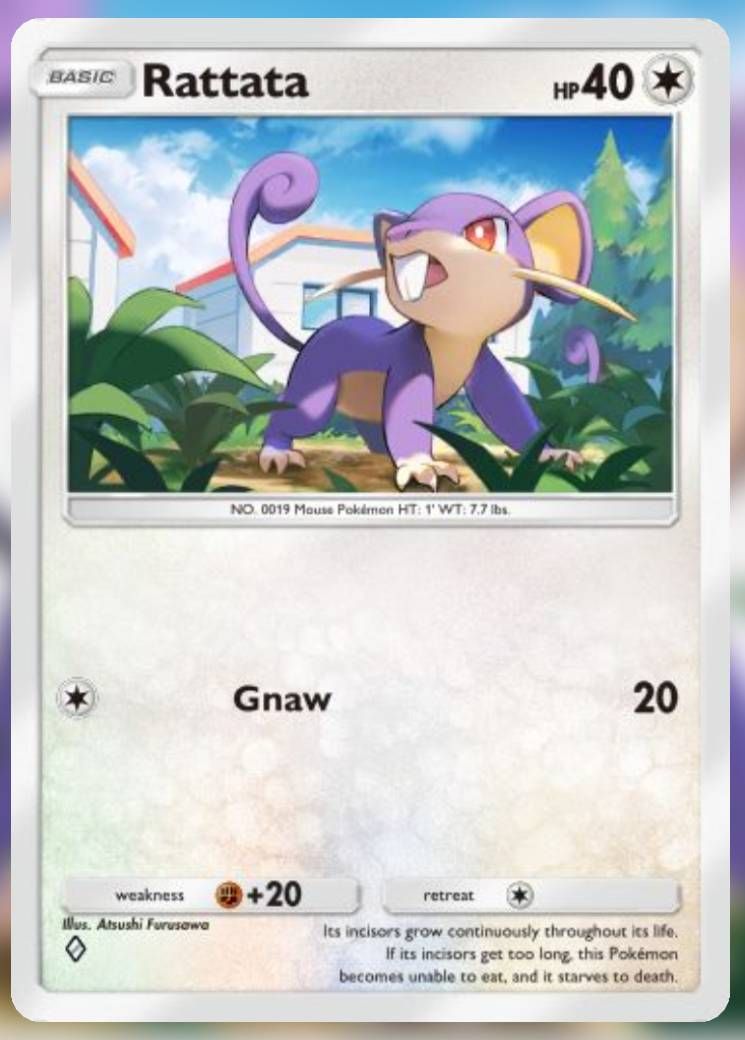 The Rattata card, from Genetic Apex.