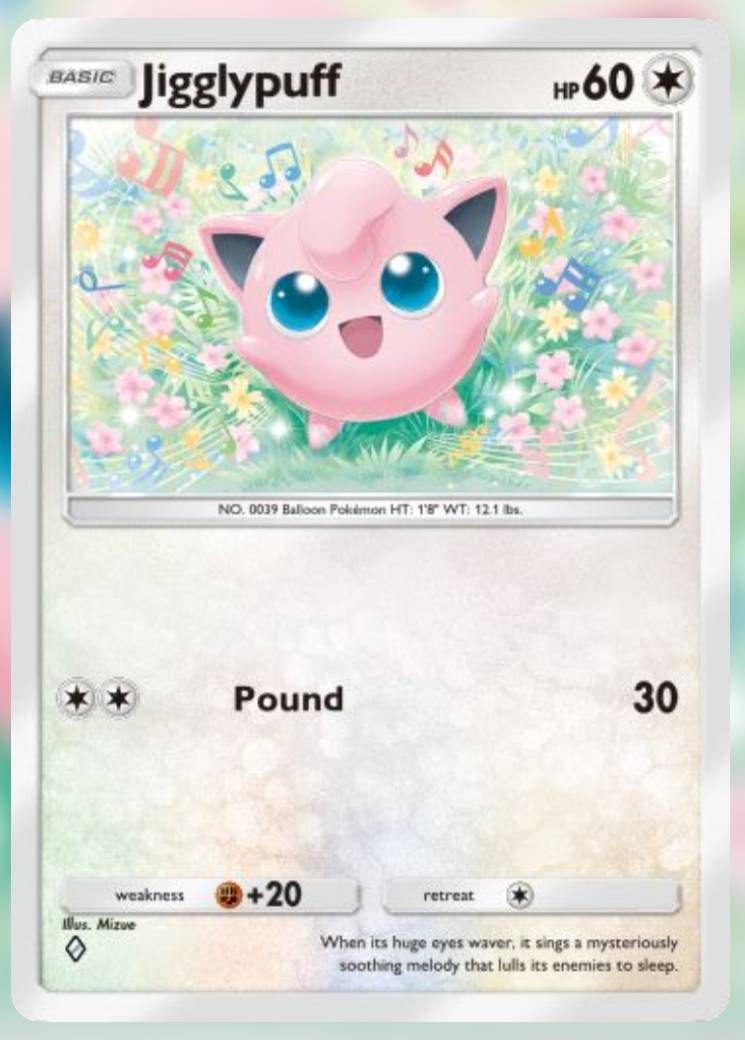 The Jigglypuff card, from Genetic Apex.