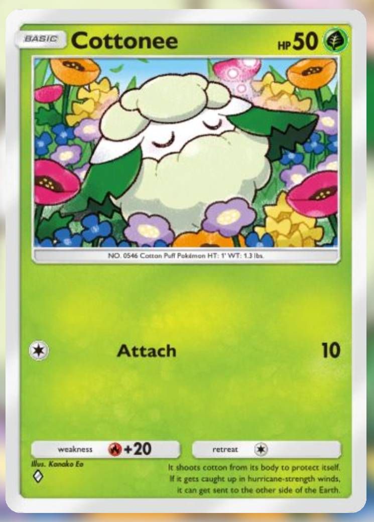 The Cottonee card from Genetic Apex