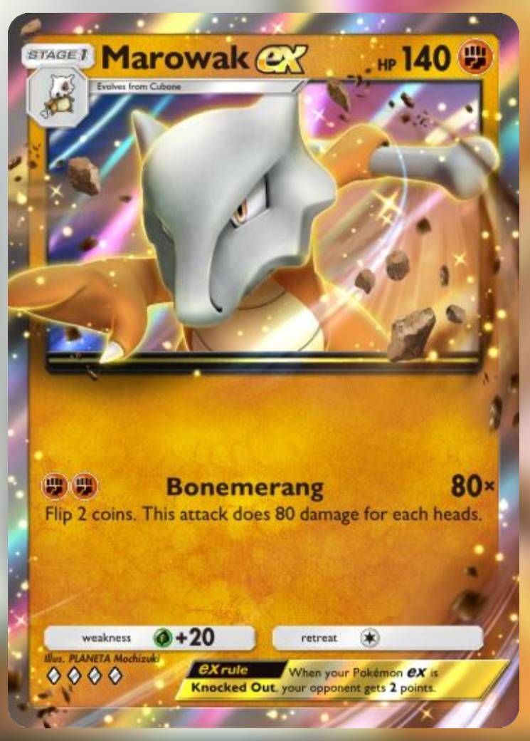 The Marowak ex card from Genetic Apex