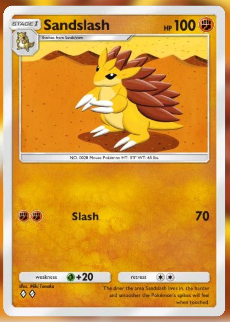 The Sandslash card, from Genetic Apex.