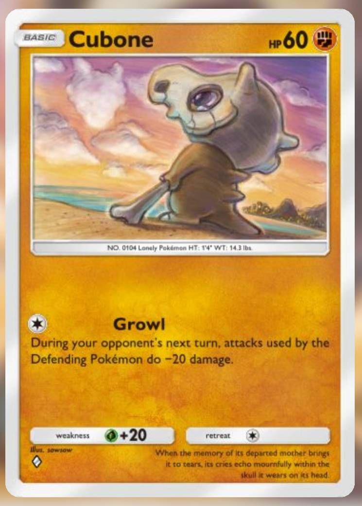 The Cubone card from Genetic Apex