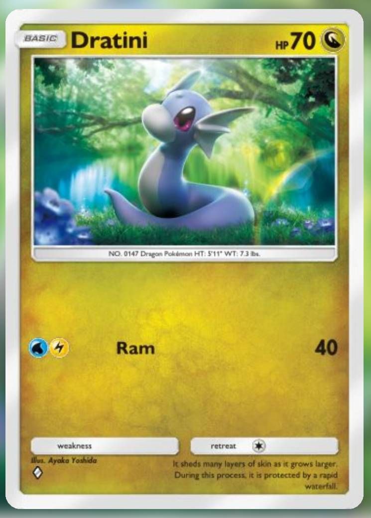 The Dratini card, from Genetic Apex.