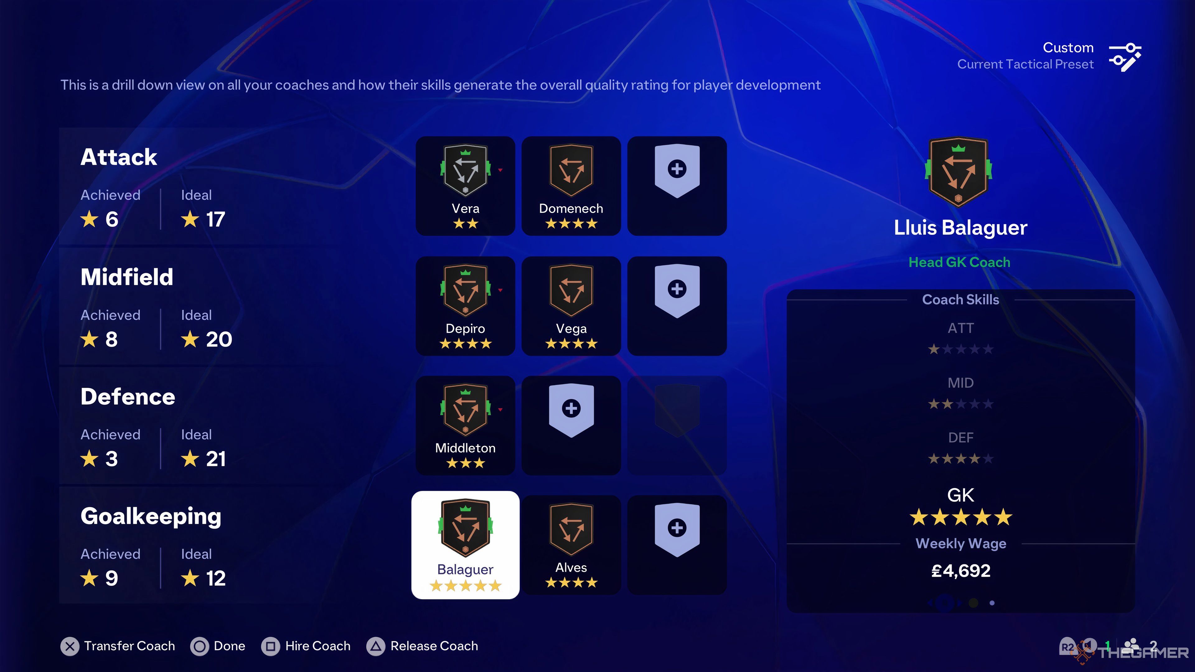 A screenshot of all the appointed coaches in EA Sports FC 25. 