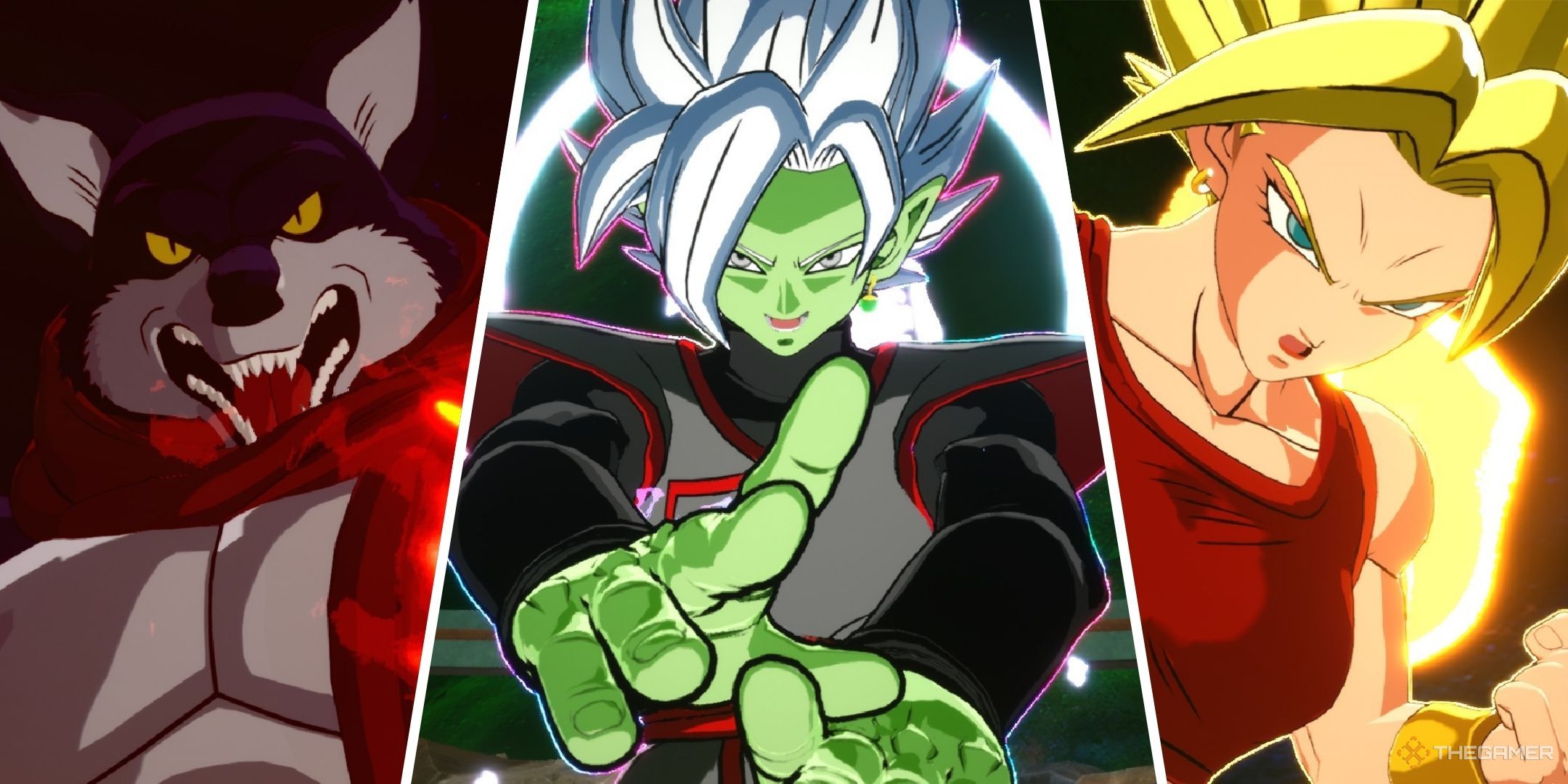 Dragon Ball Sparking Zero image showing Bergamo, Fused Zamasu and Kale.