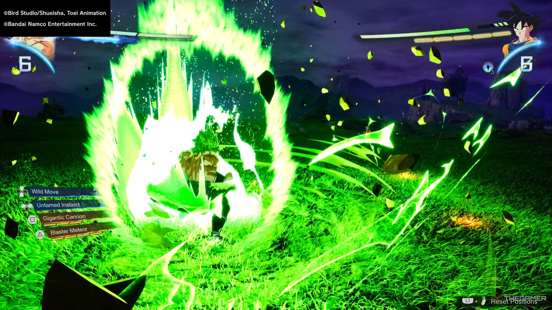 Broly charging up his Ki to enter Sparking Mode in Dragon Ball: Sparking Zero.