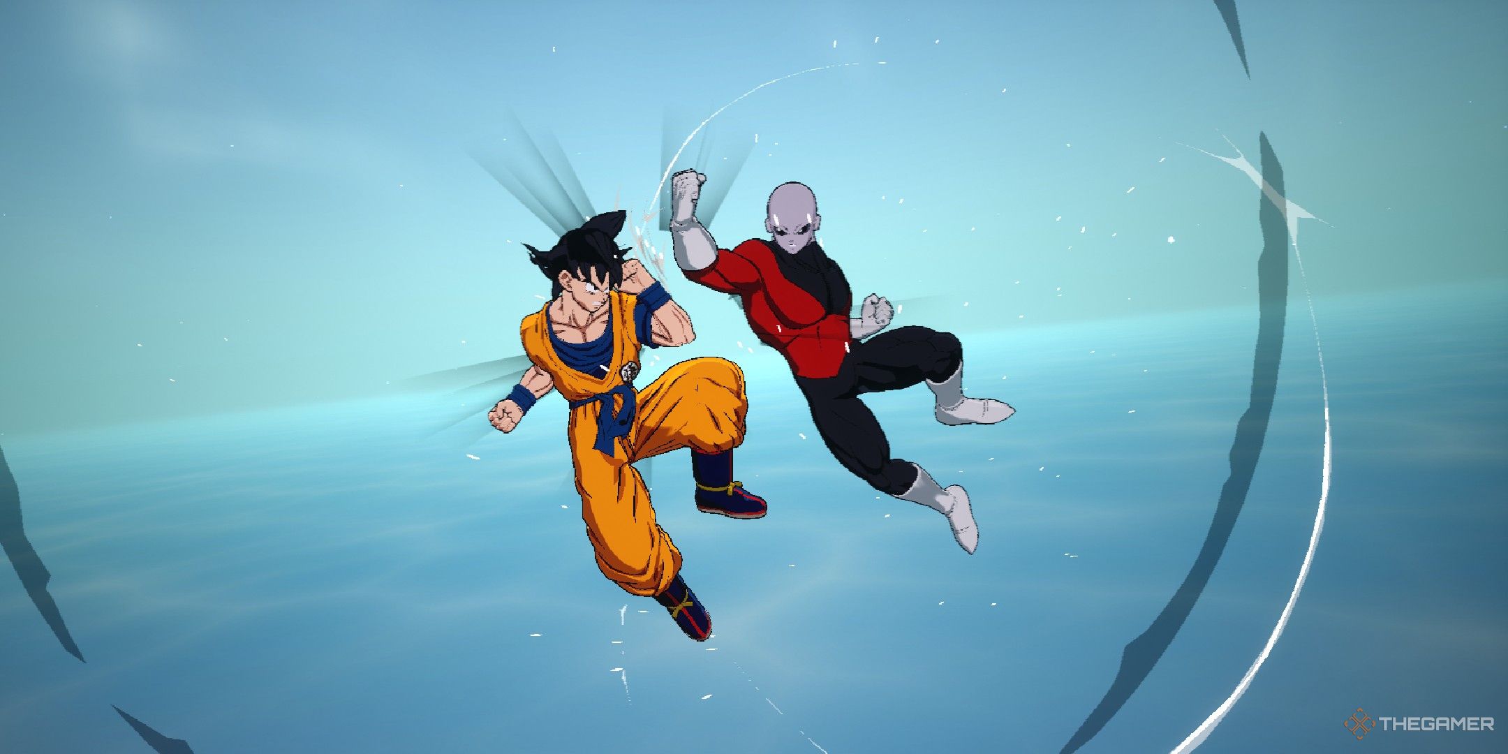 Dragon Ball Sparking Zero image showing Goku fighting Jiren.