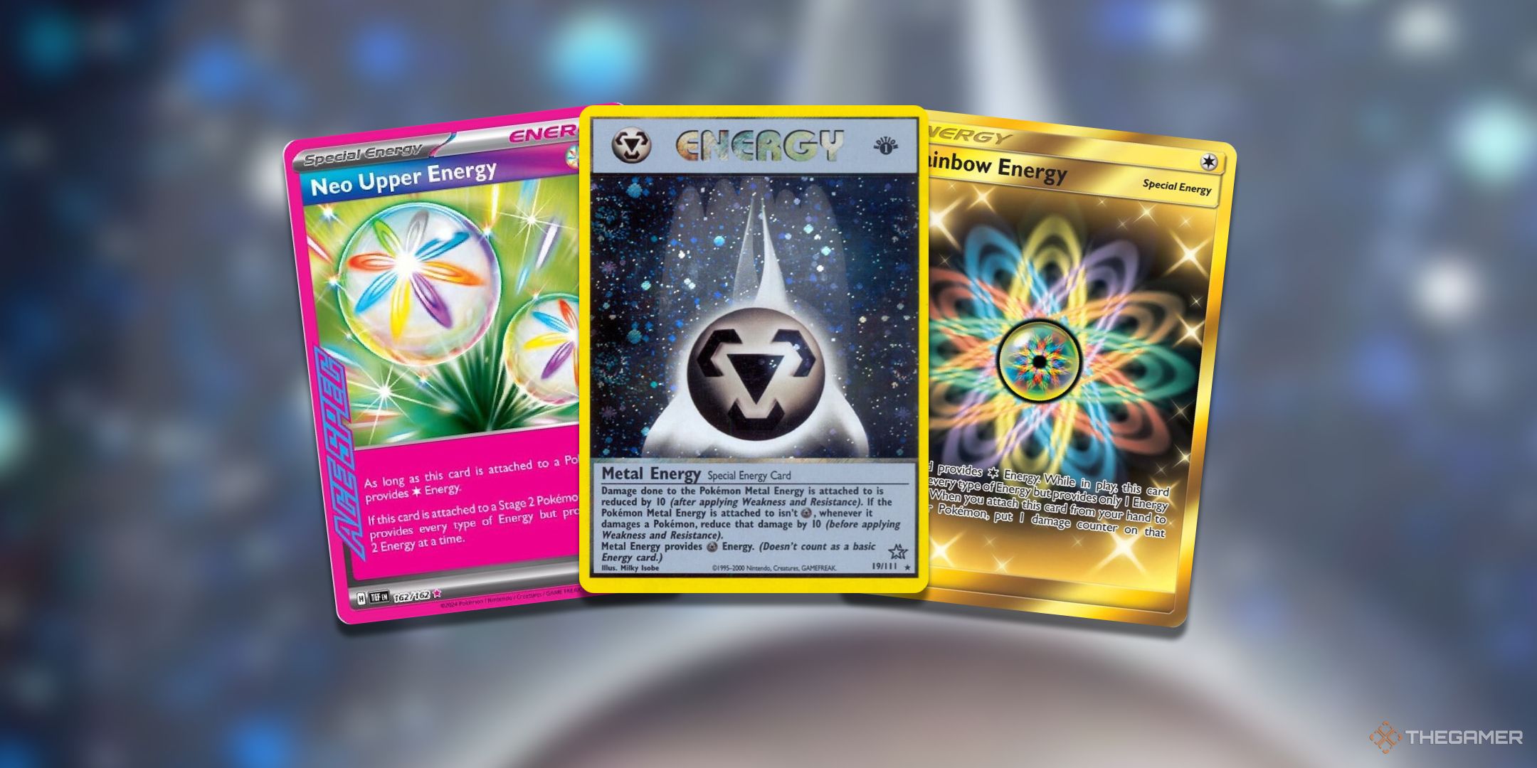 A collage of Special Energy Pokemon TCG Card Art.