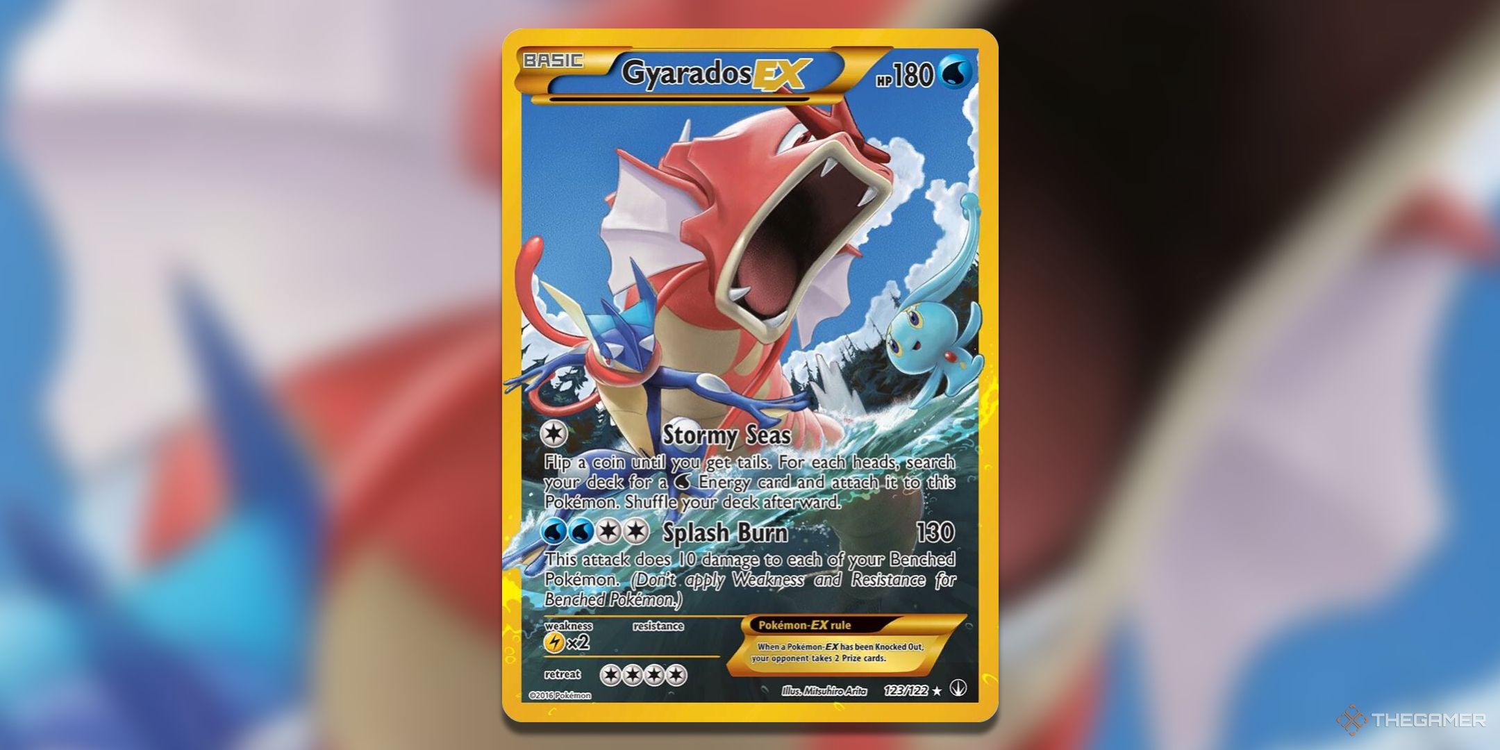 Secret Rare Breakpoint Gyarados EX Pokemon TCG Card Art.