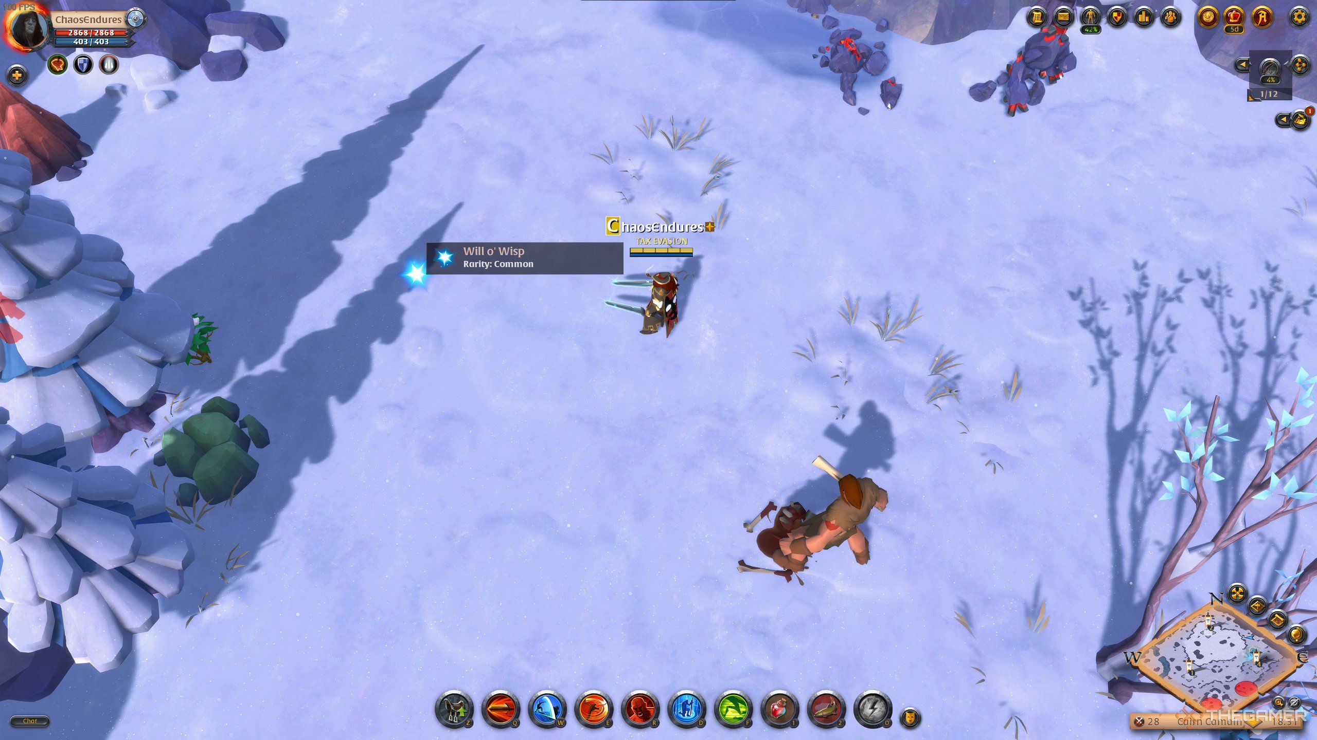 A Common Will O' Wisp floating about in the open world in Albion Online.