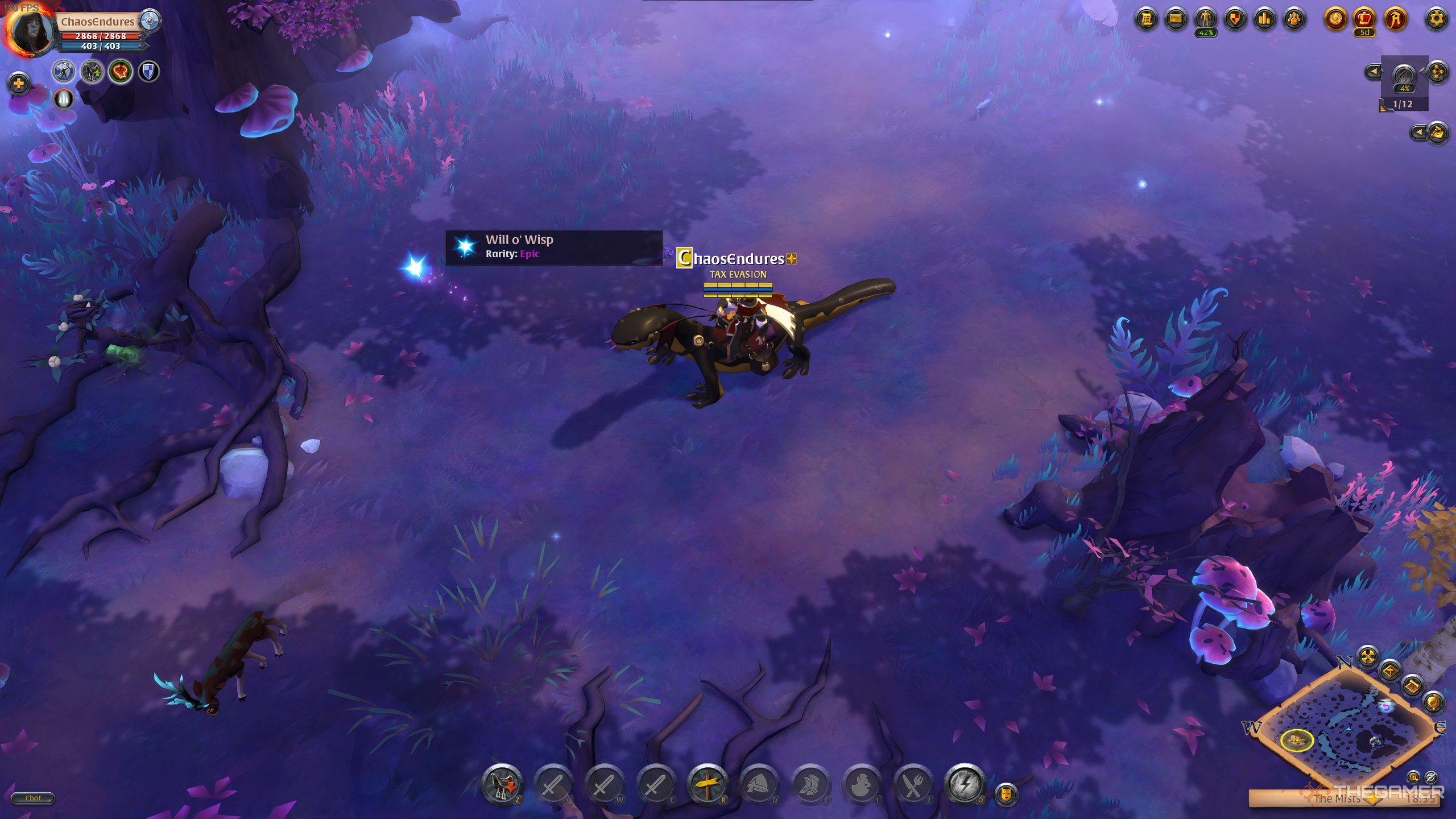 An Epic Will O' Wisp, floating in the Mists in Albion Online.