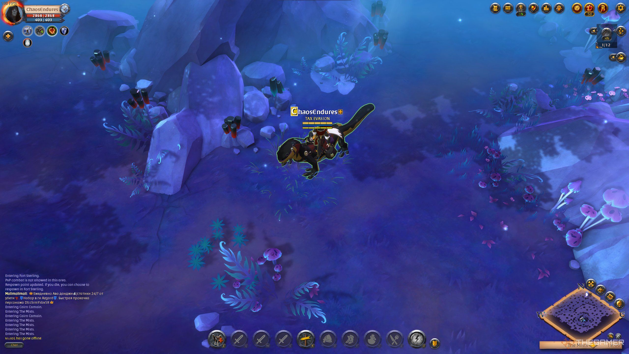 A resource area for ore, in the Mists of Albion Online.