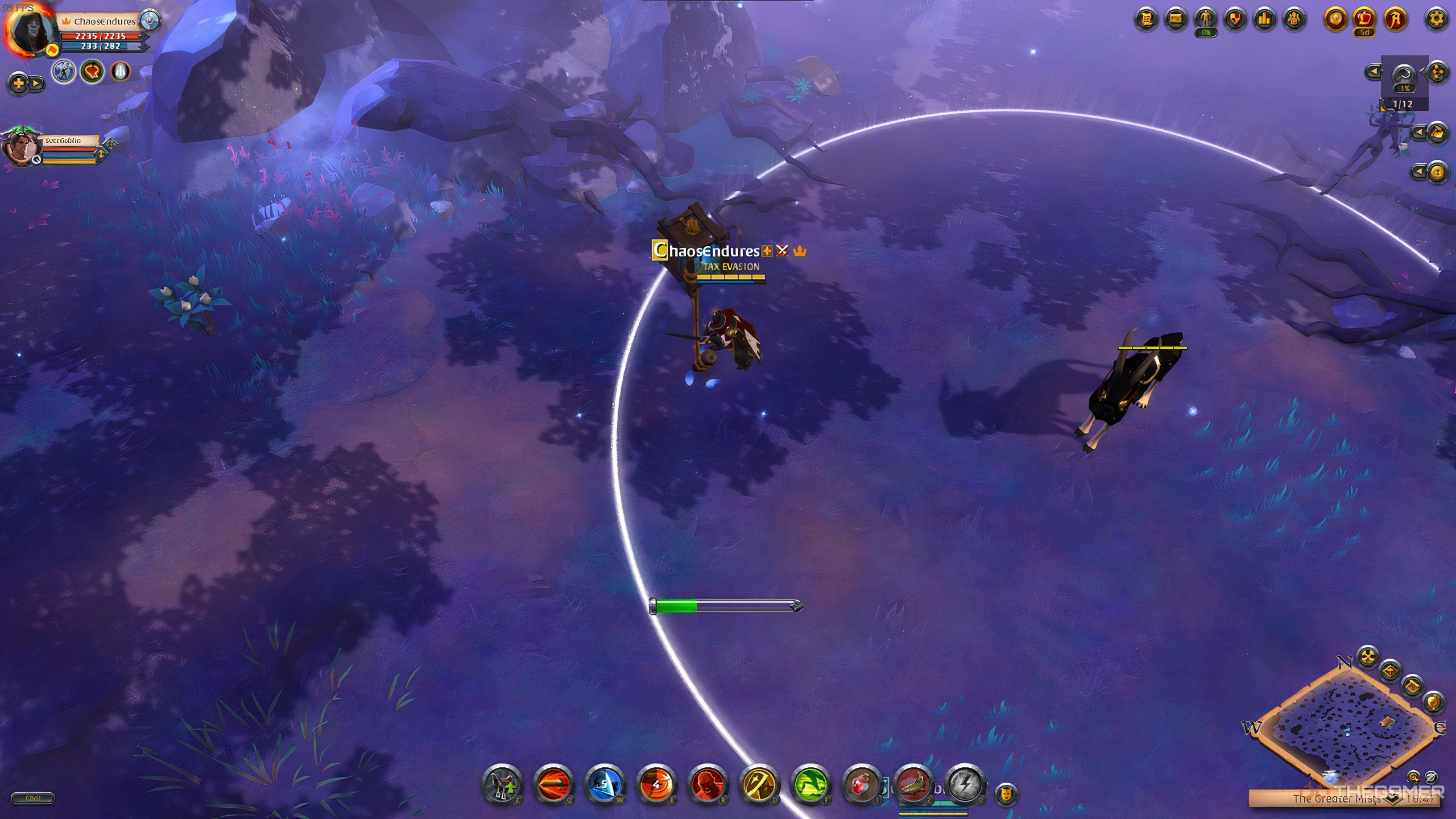 A player releasing a captured Wisp in the Mists, in Albion Online.