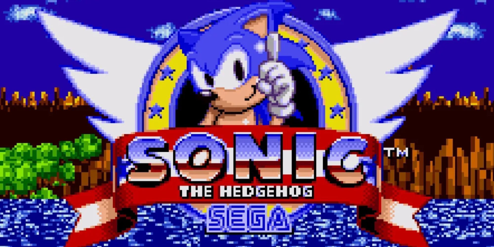 The Sonic the Hedgehog 1 logo, as running on Game Boy Advance.