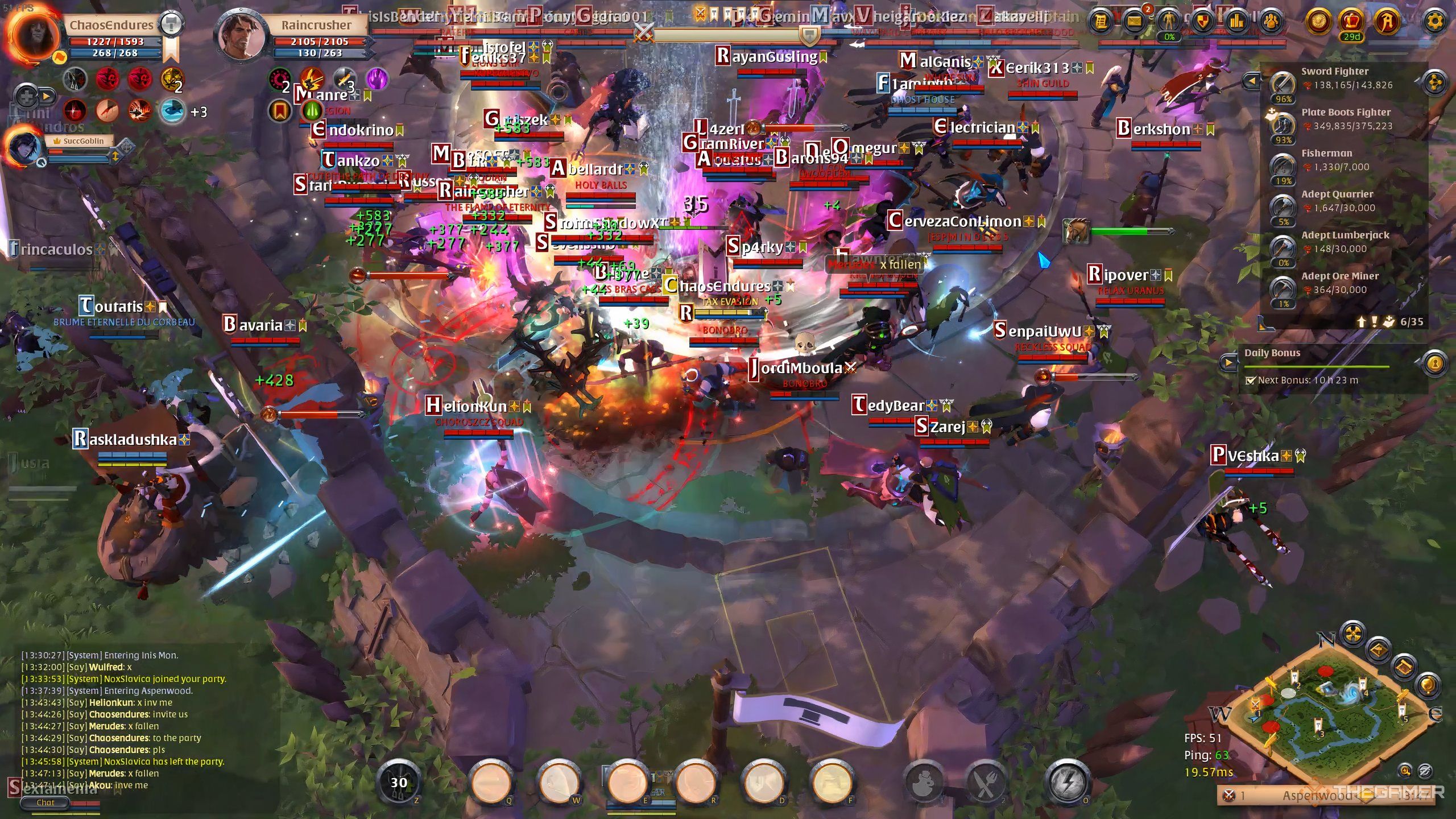 A massive war between the Fort Sterling and Lymhurst Factions in Albion Online.