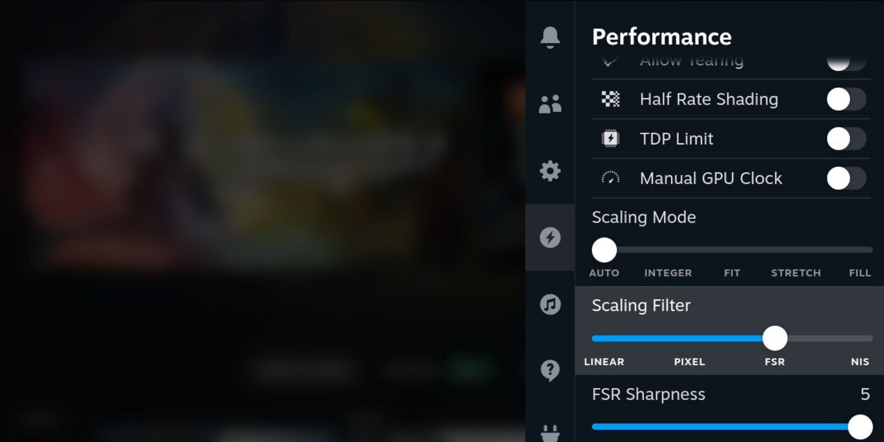 FSR Setting on Steam Deck