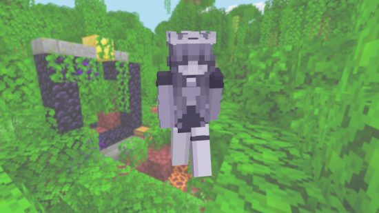 Best Minecraft skins: A grey-toned Minecraft skin makde to resemble the ghost of a young female.