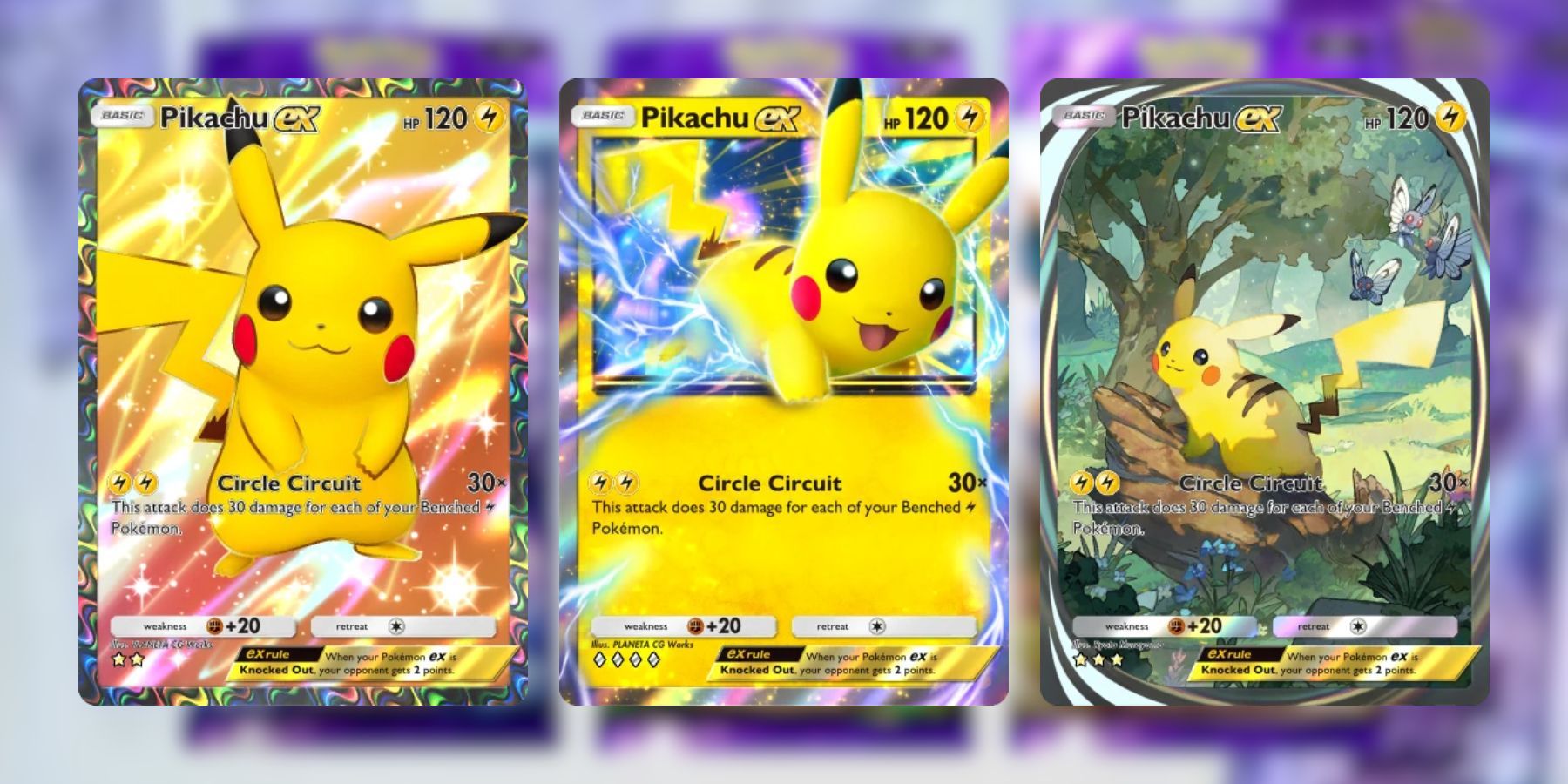 Pikachu cards in Pokémon TCG Pocket