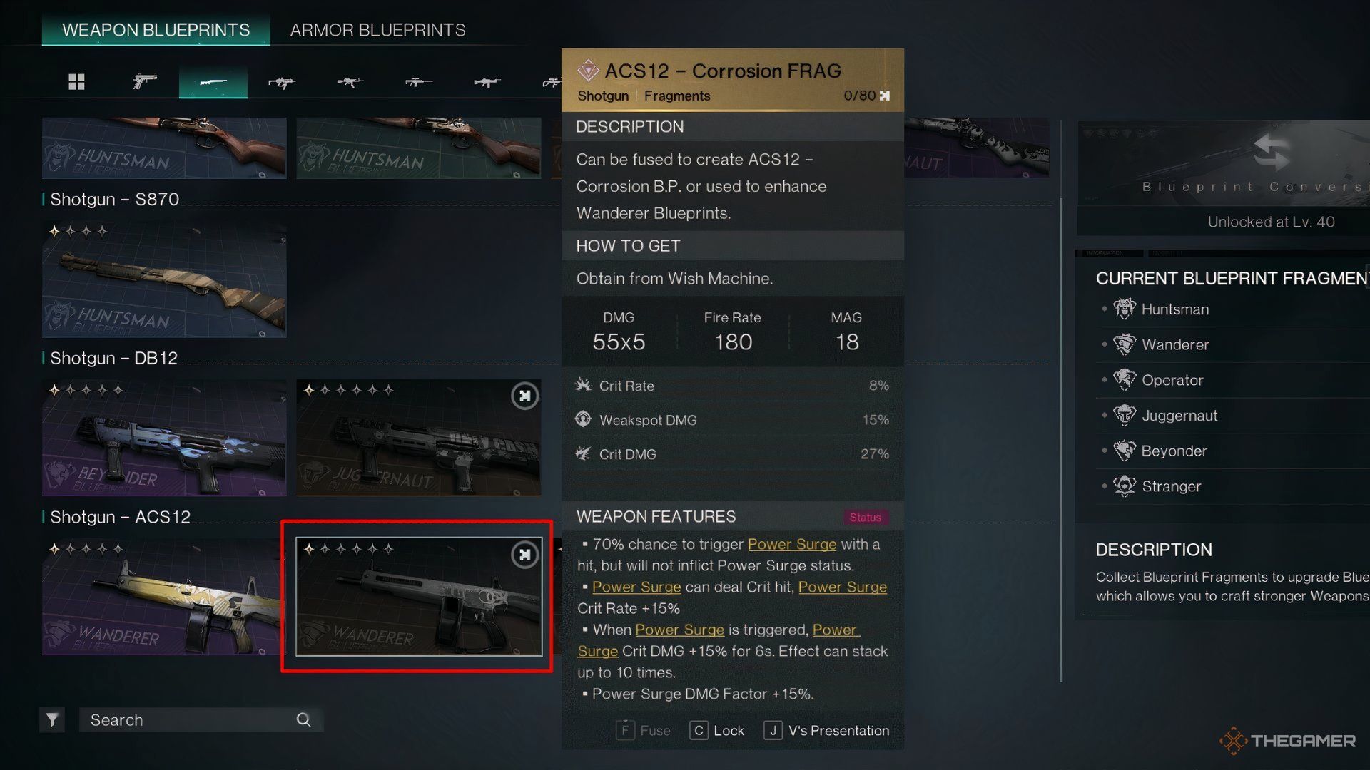 Showcasing ACS12 Corrosion's Weapon Blueprint in Once Human.