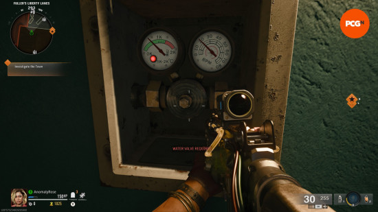 The water gauge panel in the Black Ops 6 Zombies Liberty Falls main quest.